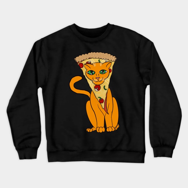 Pizza cat Crewneck Sweatshirt by CoffeePot